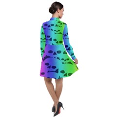 Long Sleeve Chiffon Shirt Dress 