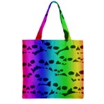 Rainbow Skull Collection Zipper Grocery Tote Bag