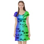 Rainbow Skull Collection Short Sleeve Skater Dress