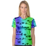 Rainbow Skull Collection V-Neck Sport Mesh Tee