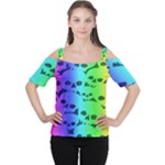 Rainbow Skull Collection Cutout Shoulder Tee