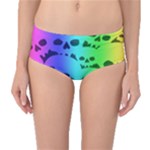 Rainbow Skull Collection Mid-Waist Bikini Bottoms