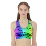 Rainbow Skull Collection Sports Bra with Border