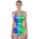 Rainbow Skull Collection Cut-Out One Piece Swimsuit
