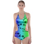 Rainbow Skull Collection Cut-Out One Piece Swimsuit