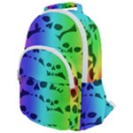 Rainbow Skull Collection Rounded Multi Pocket Backpack