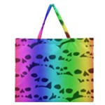 Rainbow Skull Collection Zipper Large Tote Bag