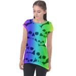 Rainbow Skull Collection Cap Sleeve High Low Top