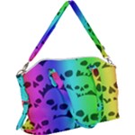 Rainbow Skull Collection Canvas Crossbody Bag