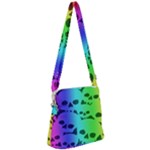 Rainbow Skull Collection Zipper Messenger Bag