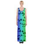 Rainbow Skull Collection Thigh Split Maxi Dress