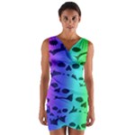 Rainbow Skull Collection Wrap Front Bodycon Dress