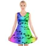 Rainbow Skull Collection V-Neck Sleeveless Dress