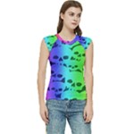 Rainbow Skull Collection Women s Raglan Cap Sleeve Tee