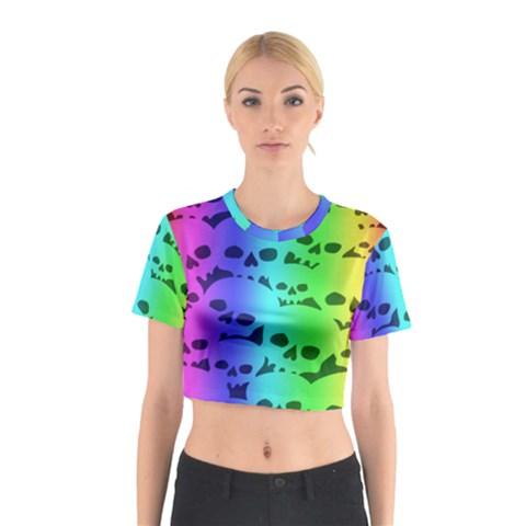 Rainbow Skull Collection Cotton Crop Top from ArtsNow.com