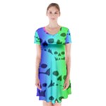 Rainbow Skull Collection Short Sleeve V-neck Flare Dress