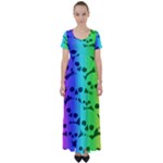 Rainbow Skull Collection High Waist Short Sleeve Maxi Dress