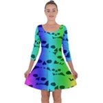 Rainbow Skull Collection Quarter Sleeve Skater Dress