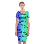 Rainbow Skull Collection Classic Short Sleeve Midi Dress