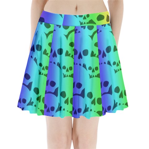 Rainbow Skull Collection Pleated Mini Skirt from ArtsNow.com
