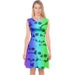 Rainbow Skull Collection Capsleeve Midi Dress