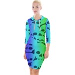 Rainbow Skull Collection Quarter Sleeve Hood Bodycon Dress