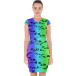 Rainbow Skull Collection Capsleeve Drawstring Dress 