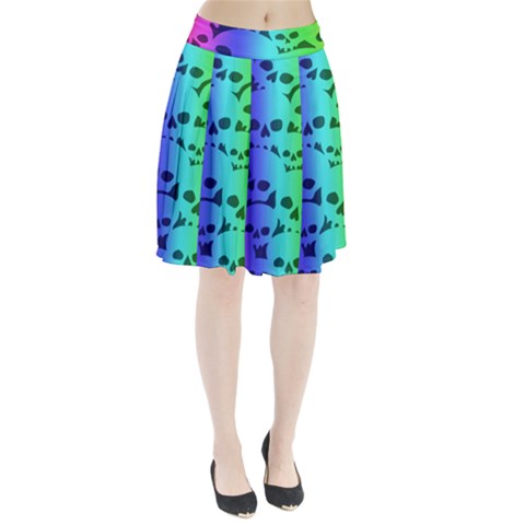 Rainbow Skull Collection Pleated Skirt from ArtsNow.com