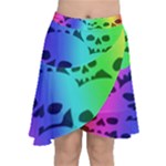 Rainbow Skull Collection Chiffon Wrap Front Skirt