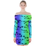Rainbow Skull Collection Long Sleeve Off Shoulder Dress