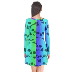 Long Sleeve V-neck Flare Dress 