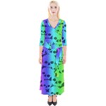 Rainbow Skull Collection Quarter Sleeve Wrap Maxi Dress