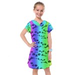 Rainbow Skull Collection Kids  Drop Waist Dress