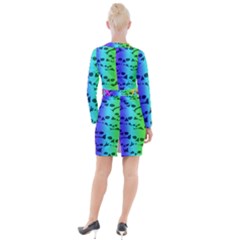 Button Long Sleeve Dress 