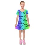 Rainbow Skull Collection Kids  Short Sleeve Velvet Dress