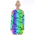 Velvet Long Sleeve Shoulder Cutout Dress 