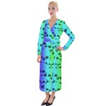 Rainbow Skull Collection Velvet Maxi Wrap Dress