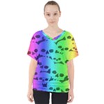 Rainbow Skull Collection V-Neck Dolman Drape Top