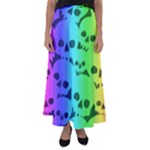 Rainbow Skull Collection Flared Maxi Skirt