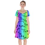 Rainbow Skull Collection Short Sleeve Bardot Dress