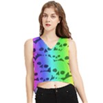 Rainbow Skull Collection V-Neck Cropped Tank Top