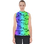 Rainbow Skull Collection Mock Neck Shell Top