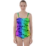 Rainbow Skull Collection Twist Front Tankini Set