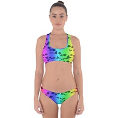 Rainbow Skull Collection Cross Back Hipster Bikini Set from ArtsNow.com