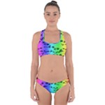 Rainbow Skull Collection Cross Back Hipster Bikini Set