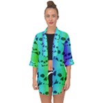 Rainbow Skull Collection Open Front Chiffon Kimono