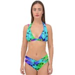 Rainbow Skull Collection Double Strap Halter Bikini Set