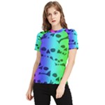 Rainbow Skull Collection Women s Short Sleeve Rash Guard