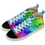 Rainbow Skull Collection Men s Mid-Top Canvas Sneakers