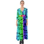 Rainbow Skull Collection Button Up Boho Maxi Dress